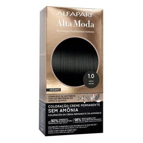 Coloração Creme Permanente Alfaparf Alta Moda Vegano Sem Amônia 1.0 Preto