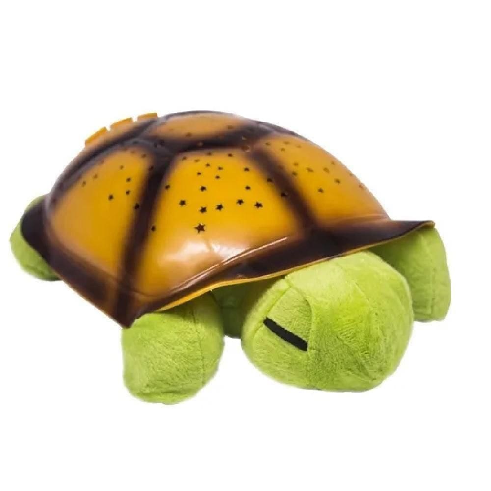Abajur Tartaruga De Pelucia Infantil Projetor Estrelas Luz Led Musical Luminaria Nina Bebe Verde