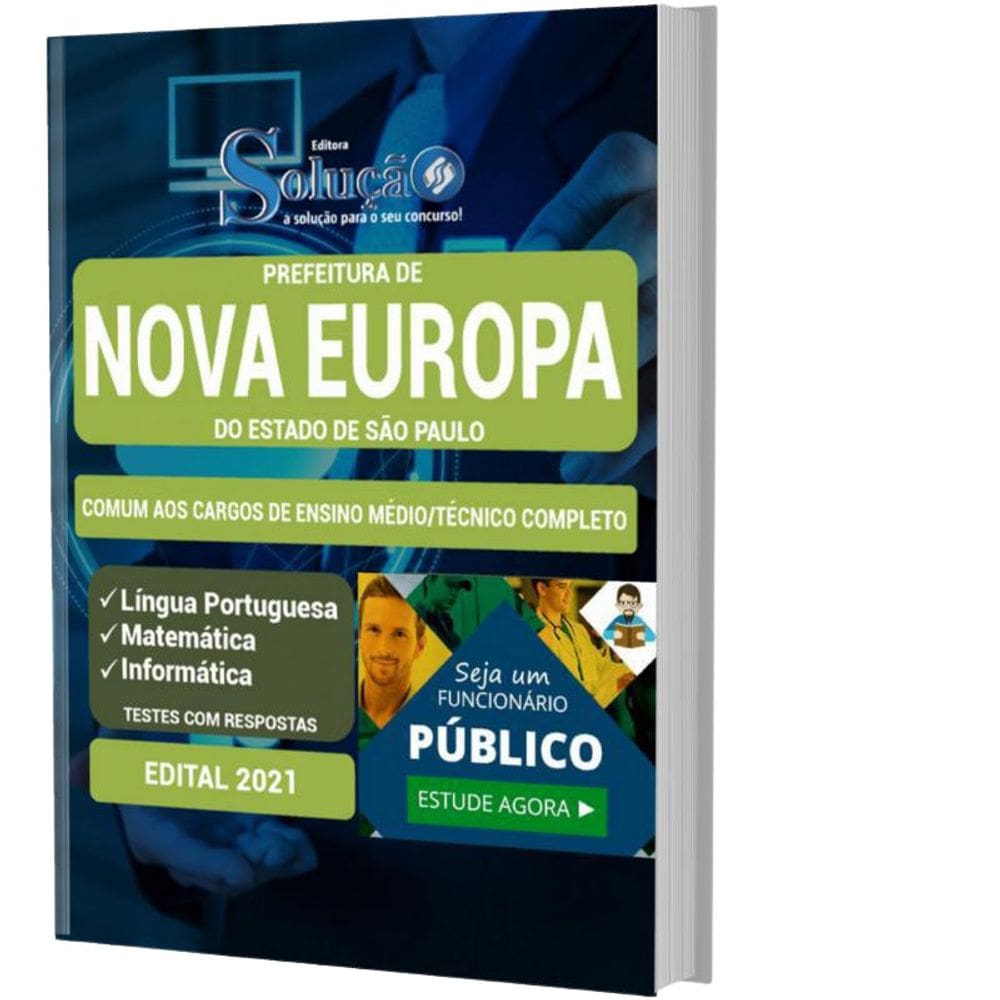 Apostila Nova Europa Sp Cargos Nível Médio/Técnico Completo