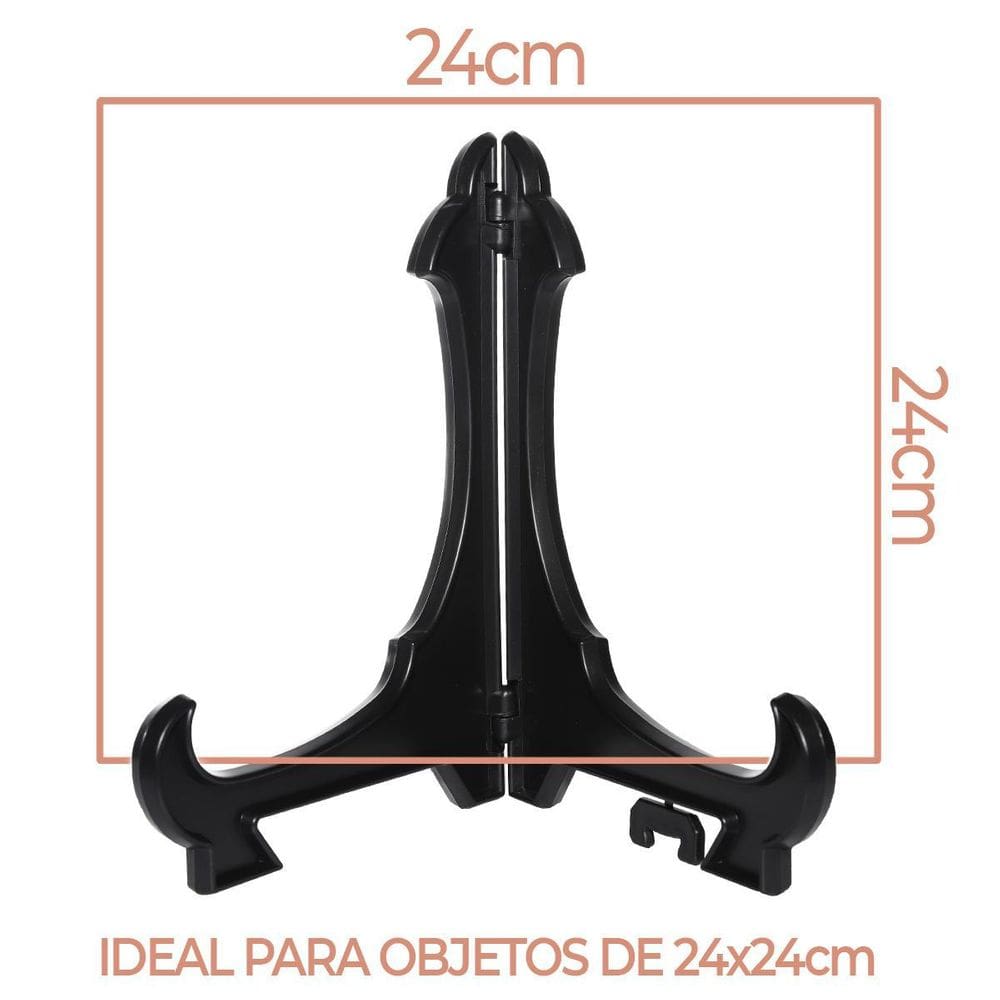 Kit Com 6 Peças Suporte Para Pratos E Azulejos Preto 24Cm