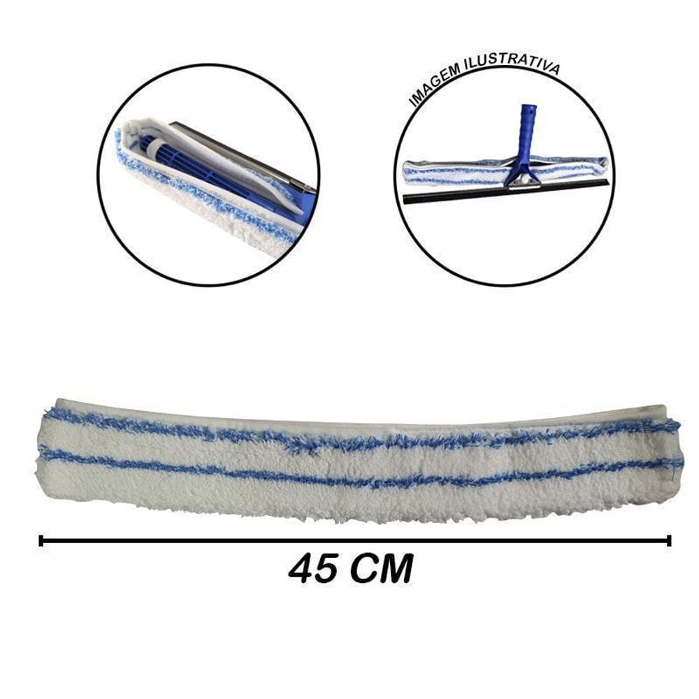 Refil Reposição Para Limpa Vidros Bralimpia 45 Cm Microfibra