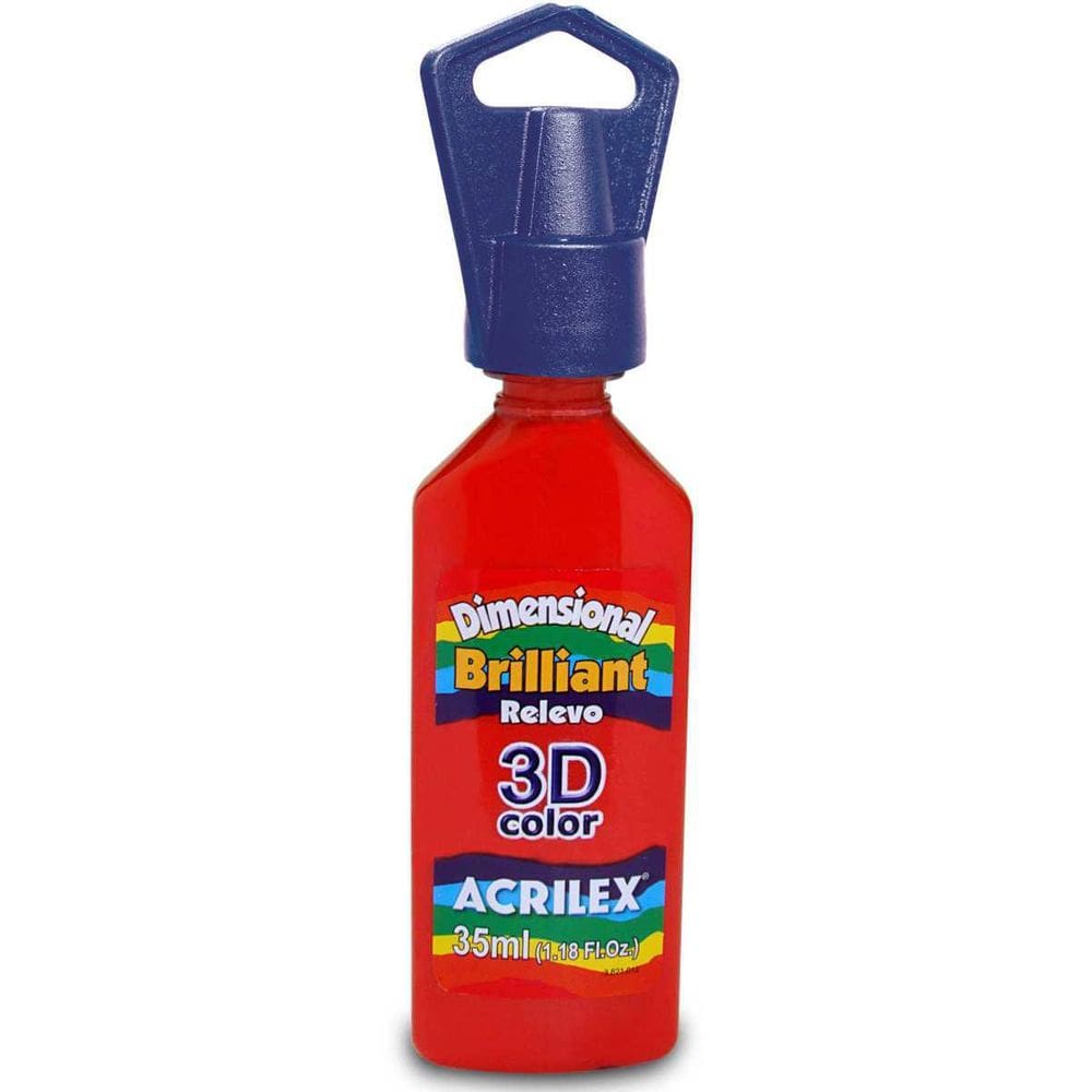 Tinta Relevo Brilhante Dimensional Vermelho Fogo 35Ml