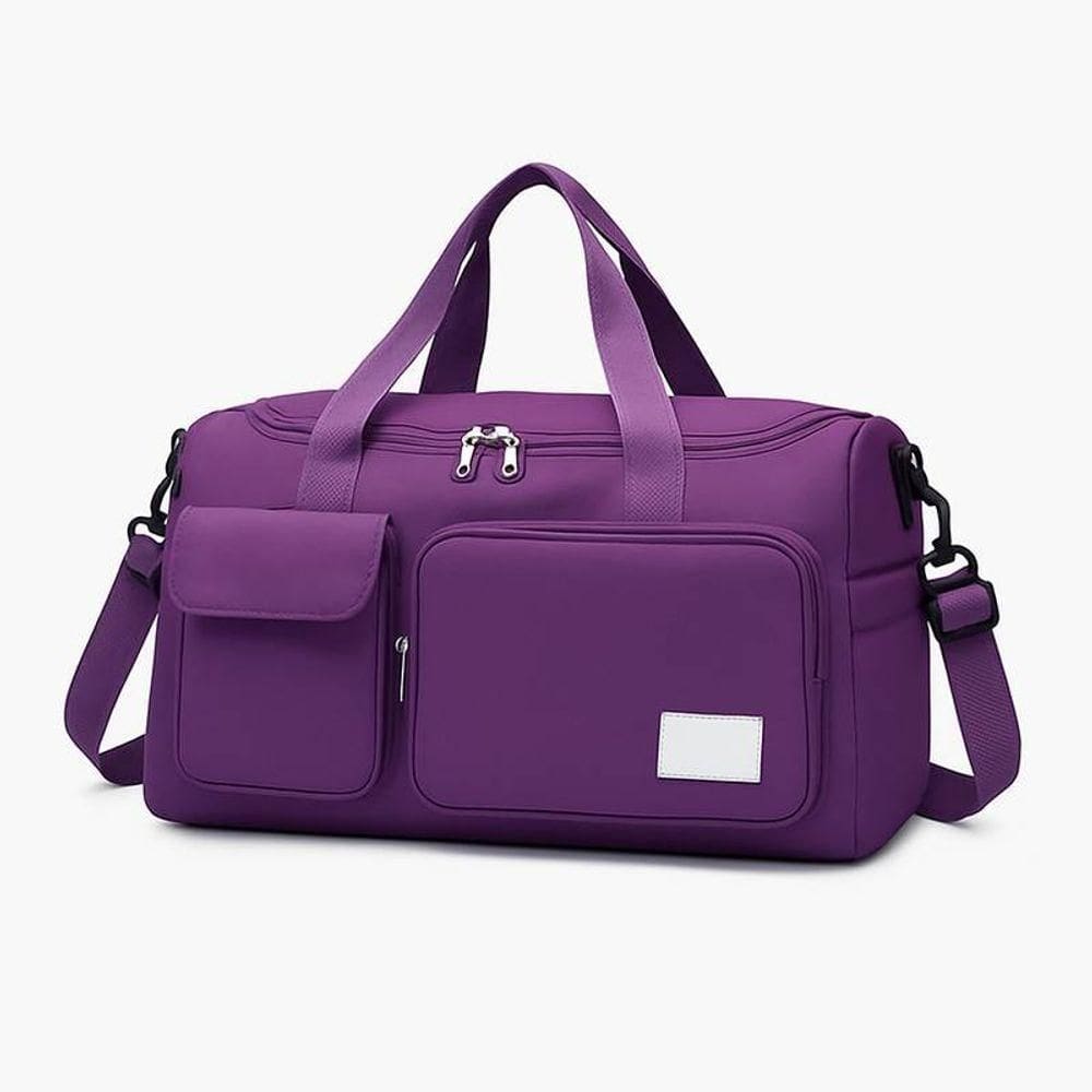 Bolsa De Academia Roxa Forrada Divisões E Bolsos Externos
