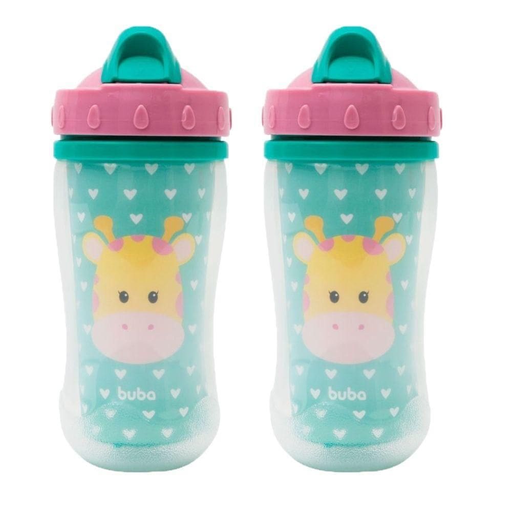 Kit 2 Copos Transição Infantil Buba Parede Dupla Animal Fun