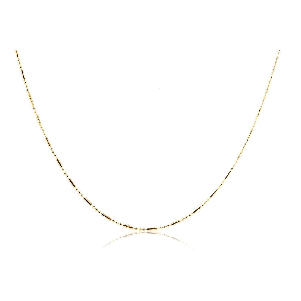 Colar Com Corrente De Bolinha E Palito Folheado Em Ouro 18K