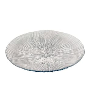 Sousplat Concha Transparente Vidro 32Cm Mesa Posta Decoracao