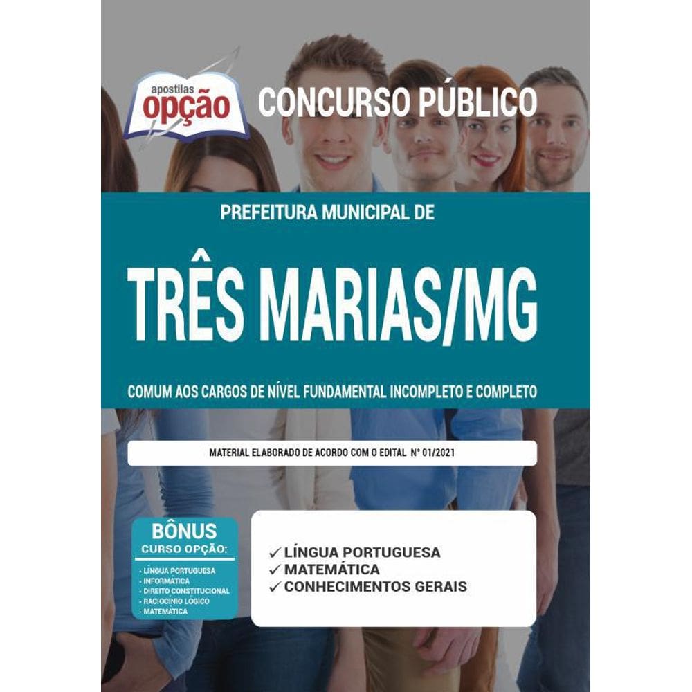 Apostila Três Marias Mg - Cargos De Nível Fundamental