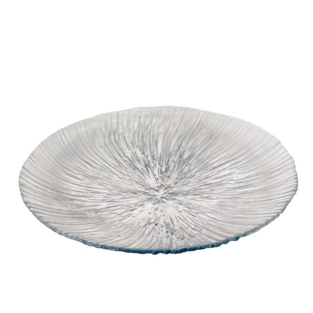 Sousplat Concha Transparente Vidro 32Cm Mesa Posta Decoracao