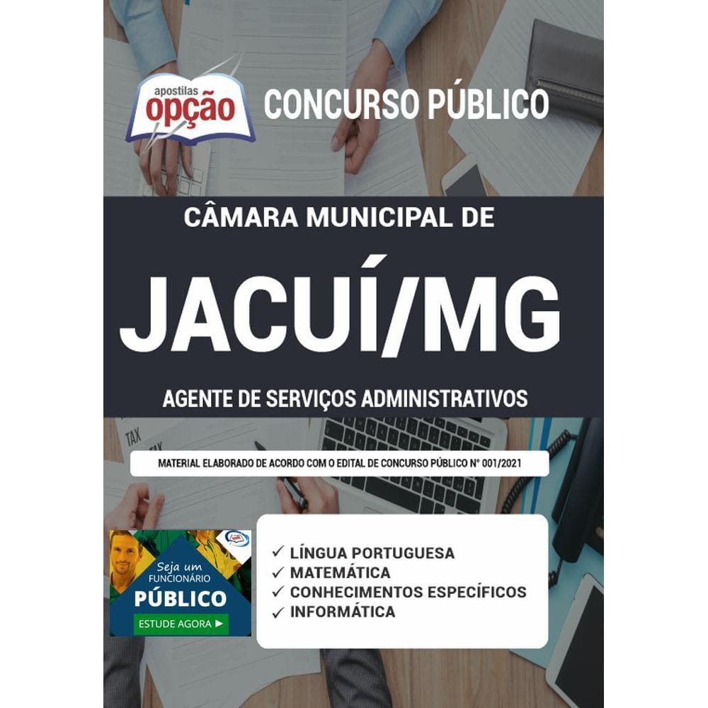 Apostila Câmara De Jacuí Mg - Agente Serviços Administrativo