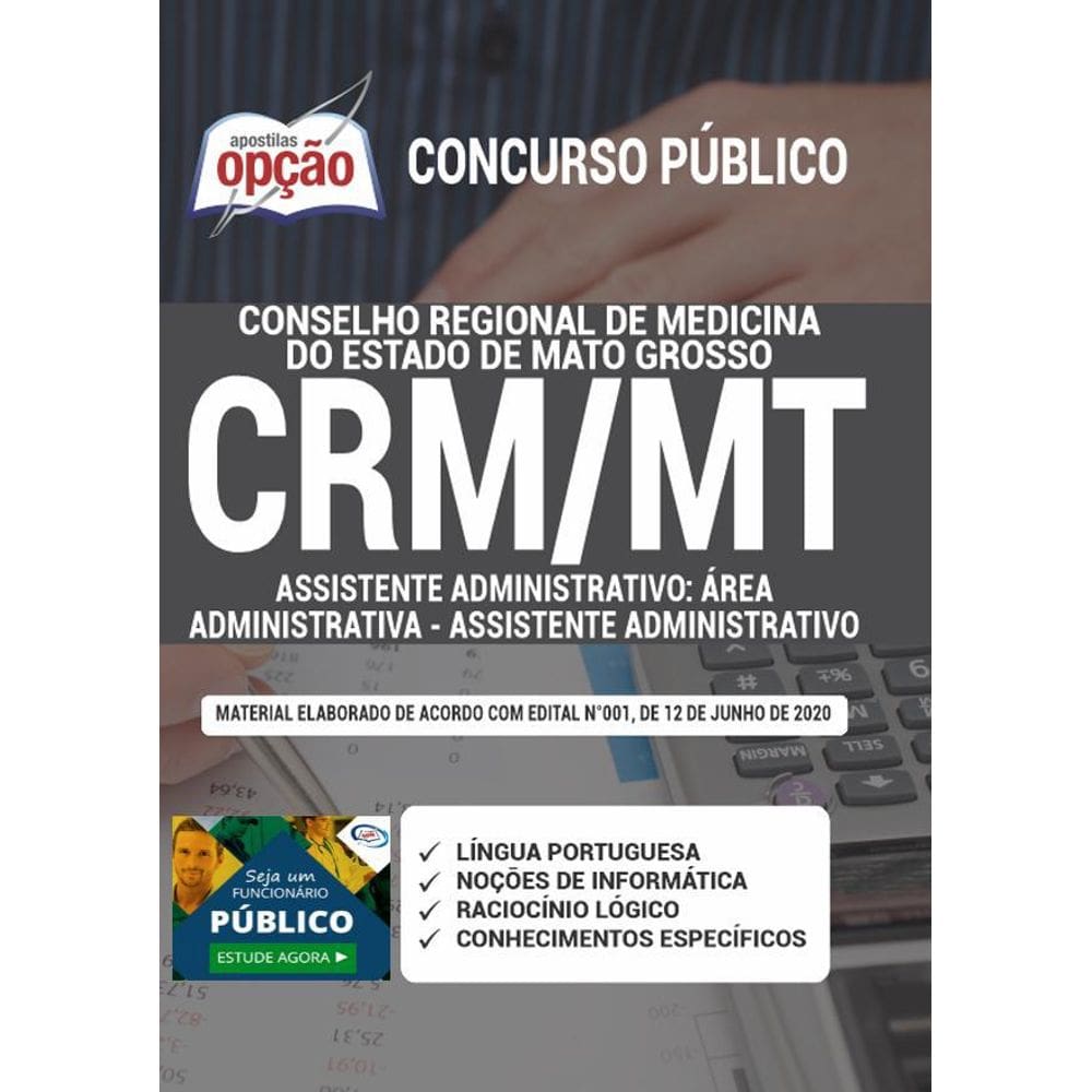 Apostila Conselho Medicina Crm Mt Assistente Administrativo