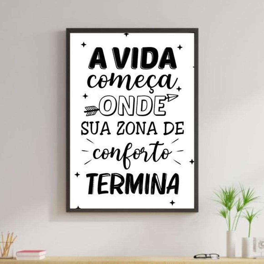 Quadro Decorativo Zona De Conforto Termina 45X34Cm