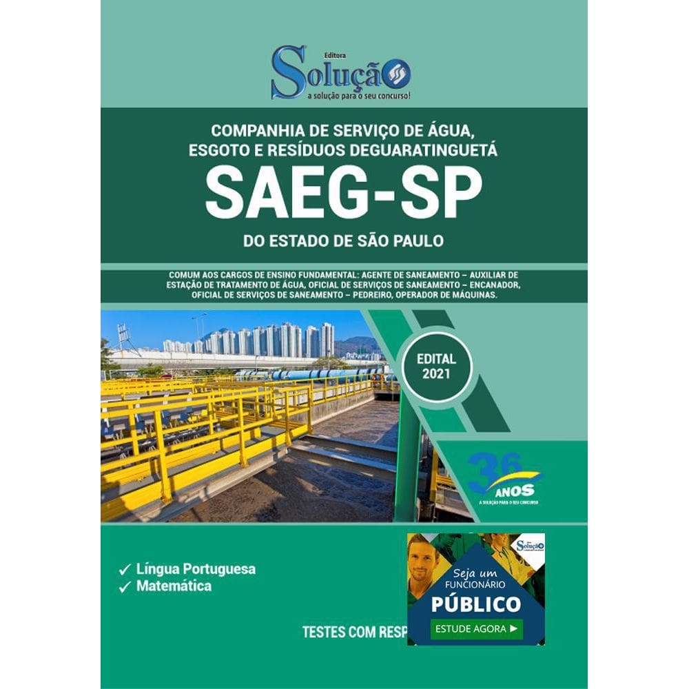 Apostila Concurso Saeg Sp - Cargos De Ensino Fundamental