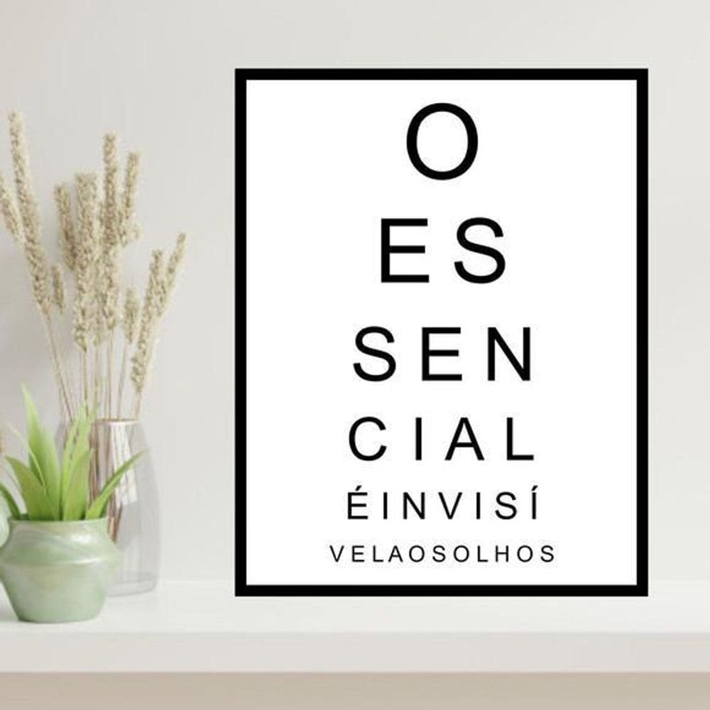 Quadro Decorativo O Essencial É Invisível Aos Olhos 45X34Cm