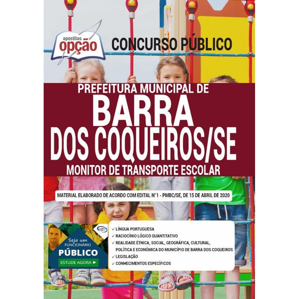 Apostila Barra Dos Coqueiros - Monitor De Transporte Escolar