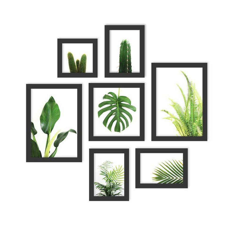 Kit 7 Quadros Decorativos Folhas Da Natureza