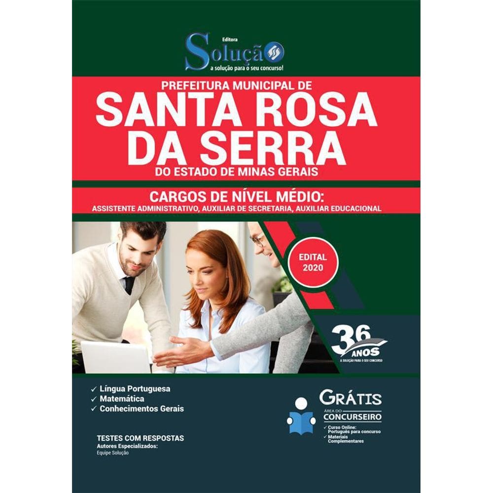 Apostila Santa Rosa Da Serra Mg - Cargos De Nível Médio