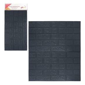 Kit 03 Placa Decorativa 3d Tijolinho Preto 70x77cm Adesivada