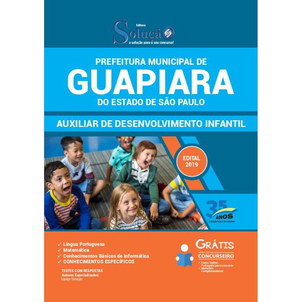 Apostila Guapiara Sp 2019 Auxiliar Desenvolvimento Infantil