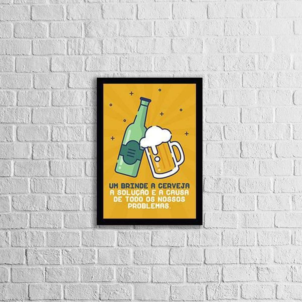 Quadro Um A Cerveja 24X18Cm