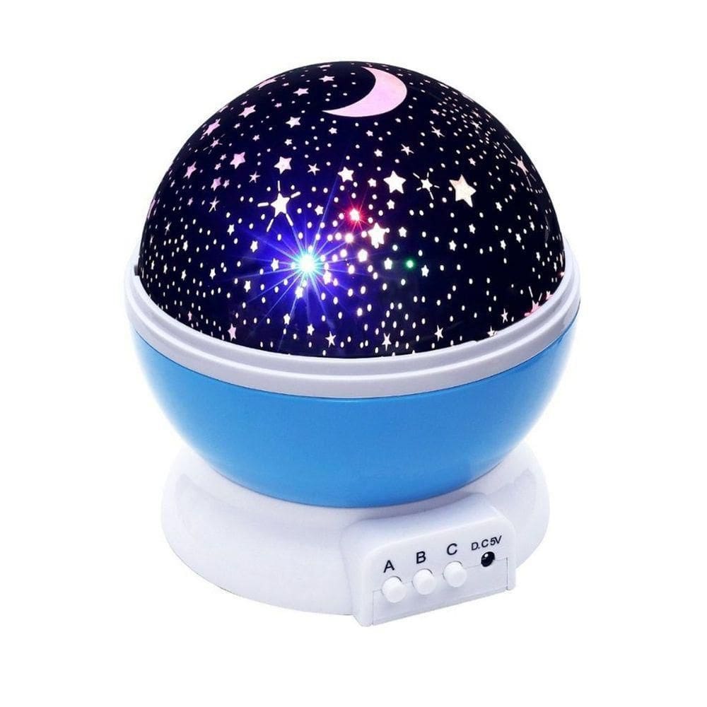 Luminária Projetor Estrela Galaxy Azul USB/Pilha 13x12,5cm