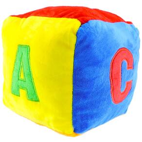 Dado Pelúcia Chocalho Infantil 21x21cm Educativo