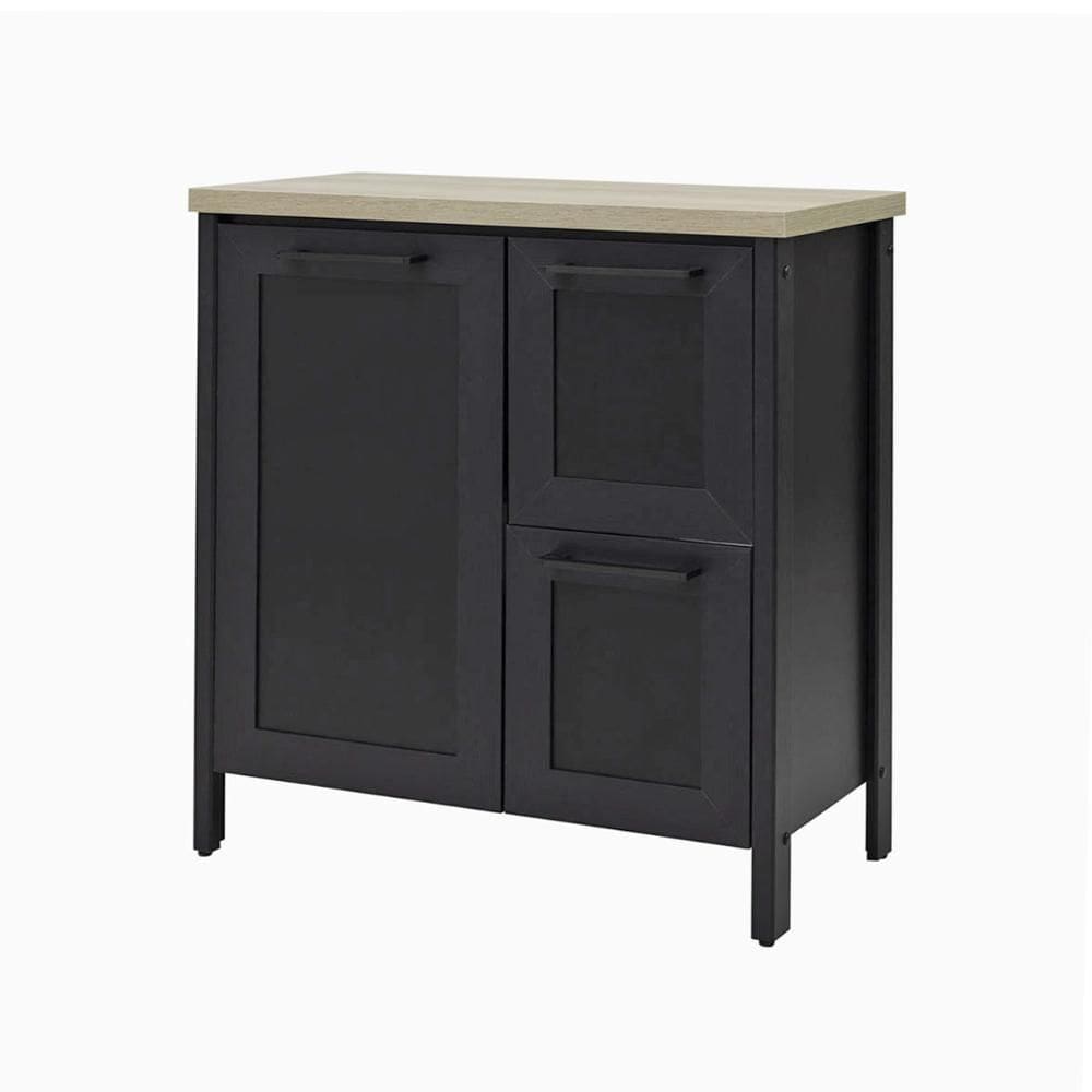 Aparador Buffet Ditália 1 Porta 2 Gavetas Com Tampo Bn-01 Preto