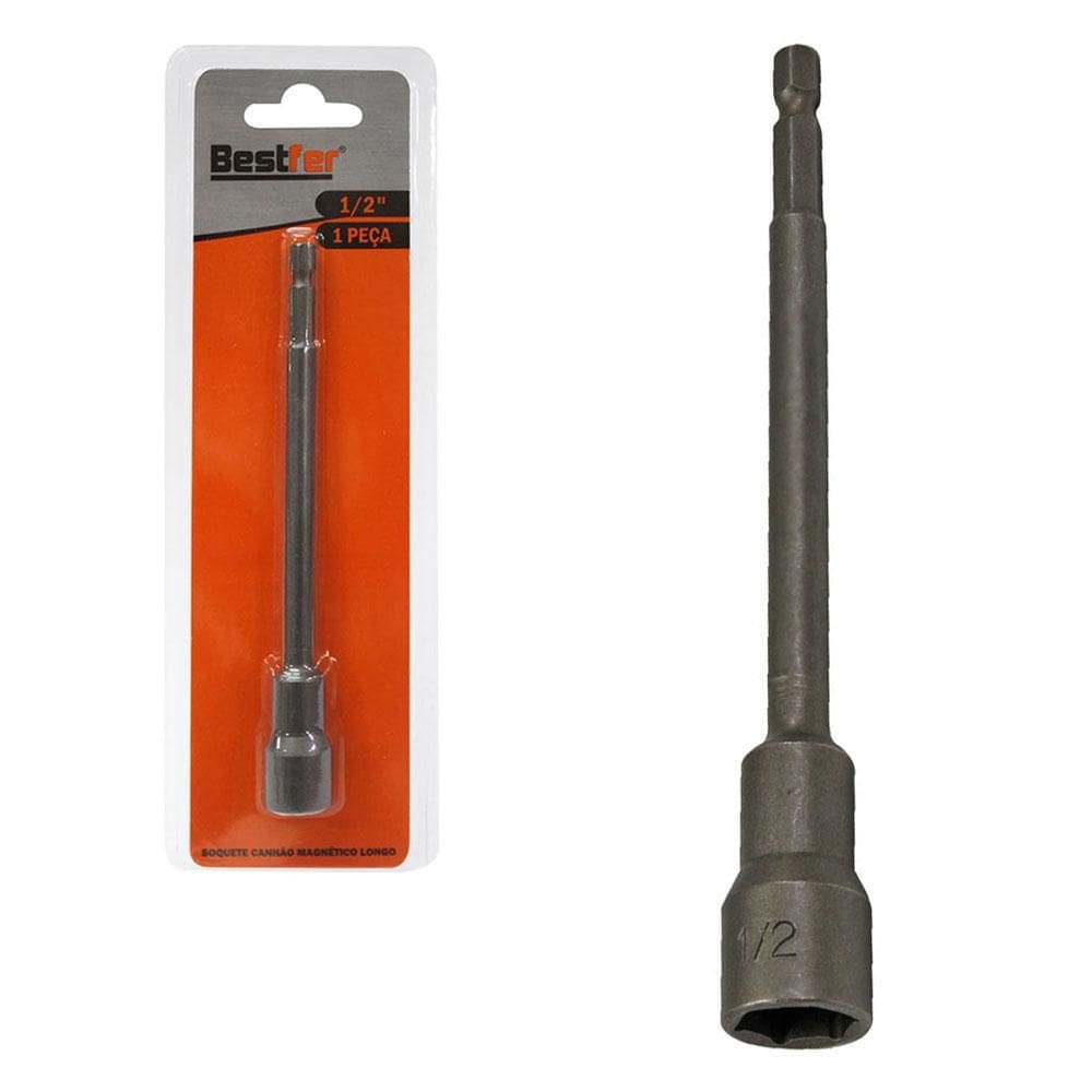 Canhao / Soquete Magnetico Longo ½`` Na Cartela