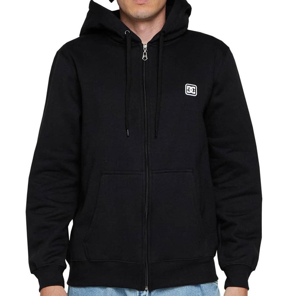 Moletom DC Shoes Aberto Rubber Label WT24 Masculina Preto