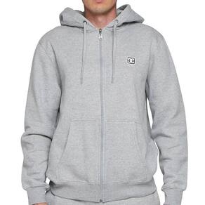 Moletom DC Shoes Aberto Rubber Label WT24 Masculina Cinza