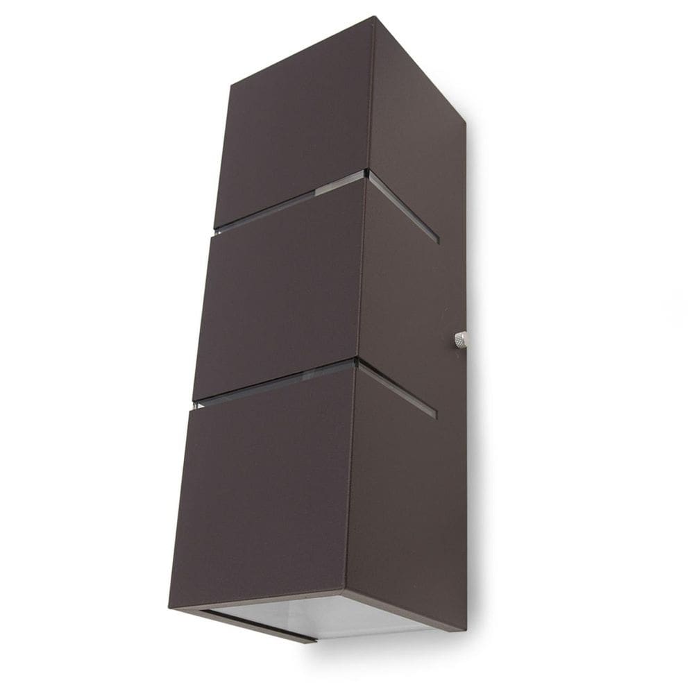 Arandela 2 Focos Frisos Fachos 30Cm Externa Interna Marrom