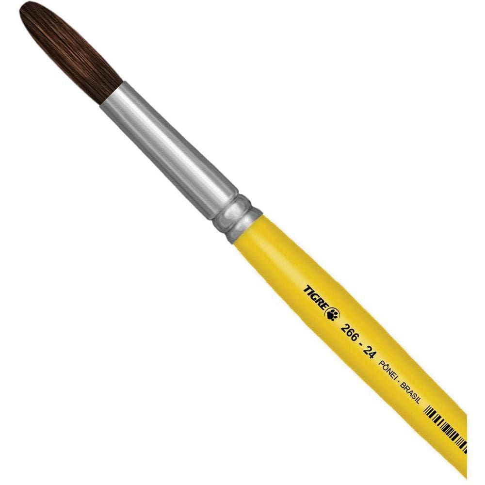 Pincel Escolar Redondo 266 N.24 Amarelo