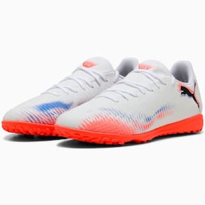 Chuteira Society Puma Future 8 It Masculina - Branco e Laranja