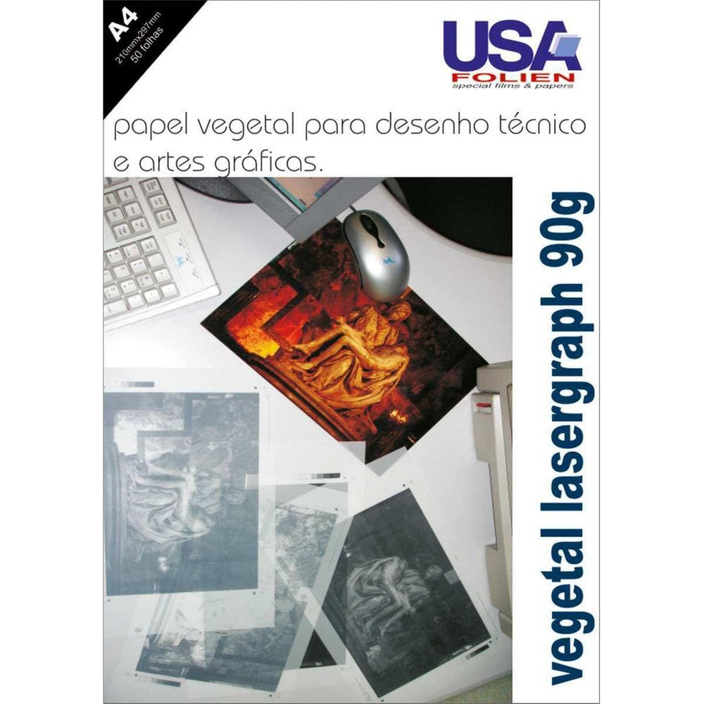 Papel Vegetal Lasergraph A4 90G - Translúcido e Resistente