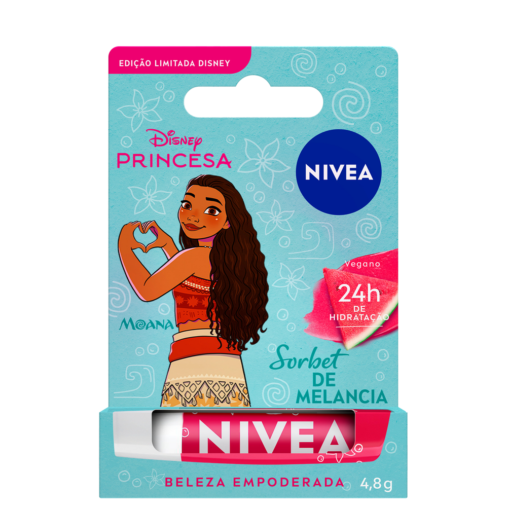NIVEA Disney® Princesa Moana Sorbet de Melancia - Hidratante Labial 4,8g