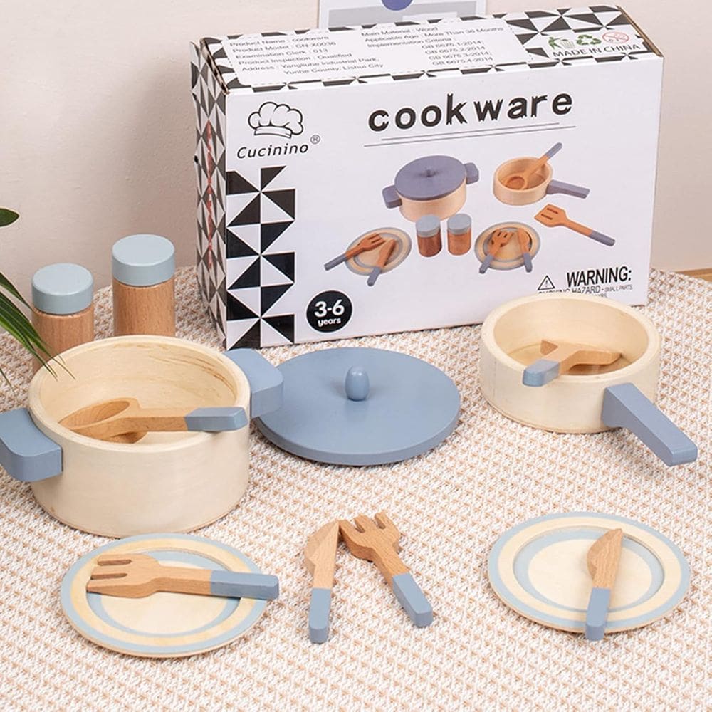 Kit Cozinha Infantil Madeira Utensílios Educativos Montessori - 13 Peças