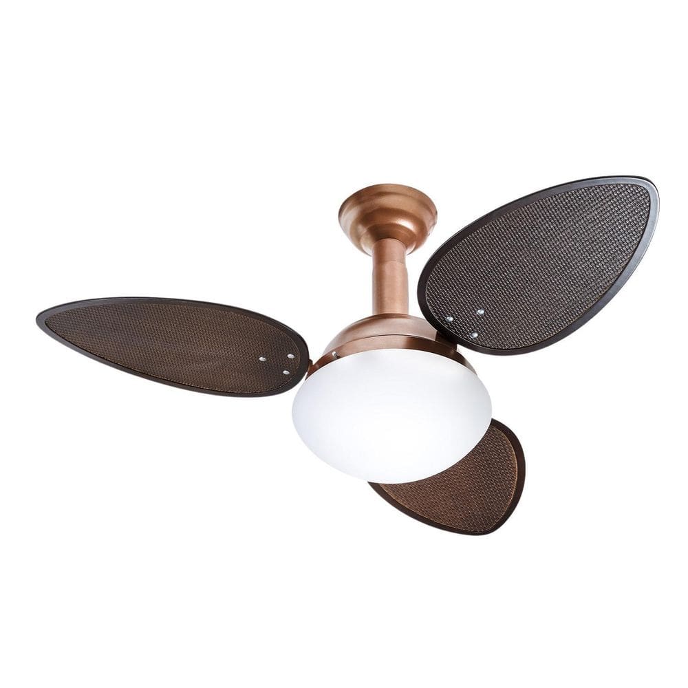 Ventilador De Teto Cobre Jet 3 Pás Ratan Chocolate 220V