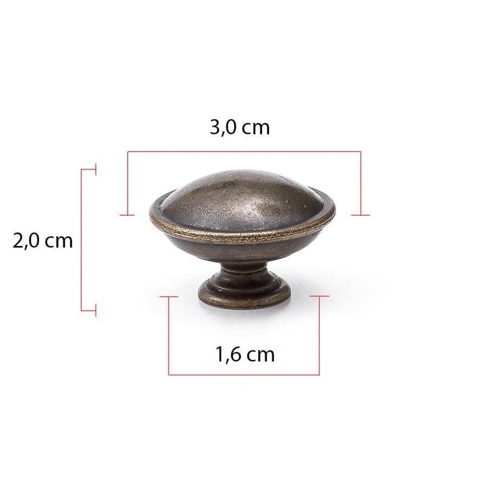 Puxador Redondo Em Latão Metal Para Móveis,Porta,Gaveta 8Un