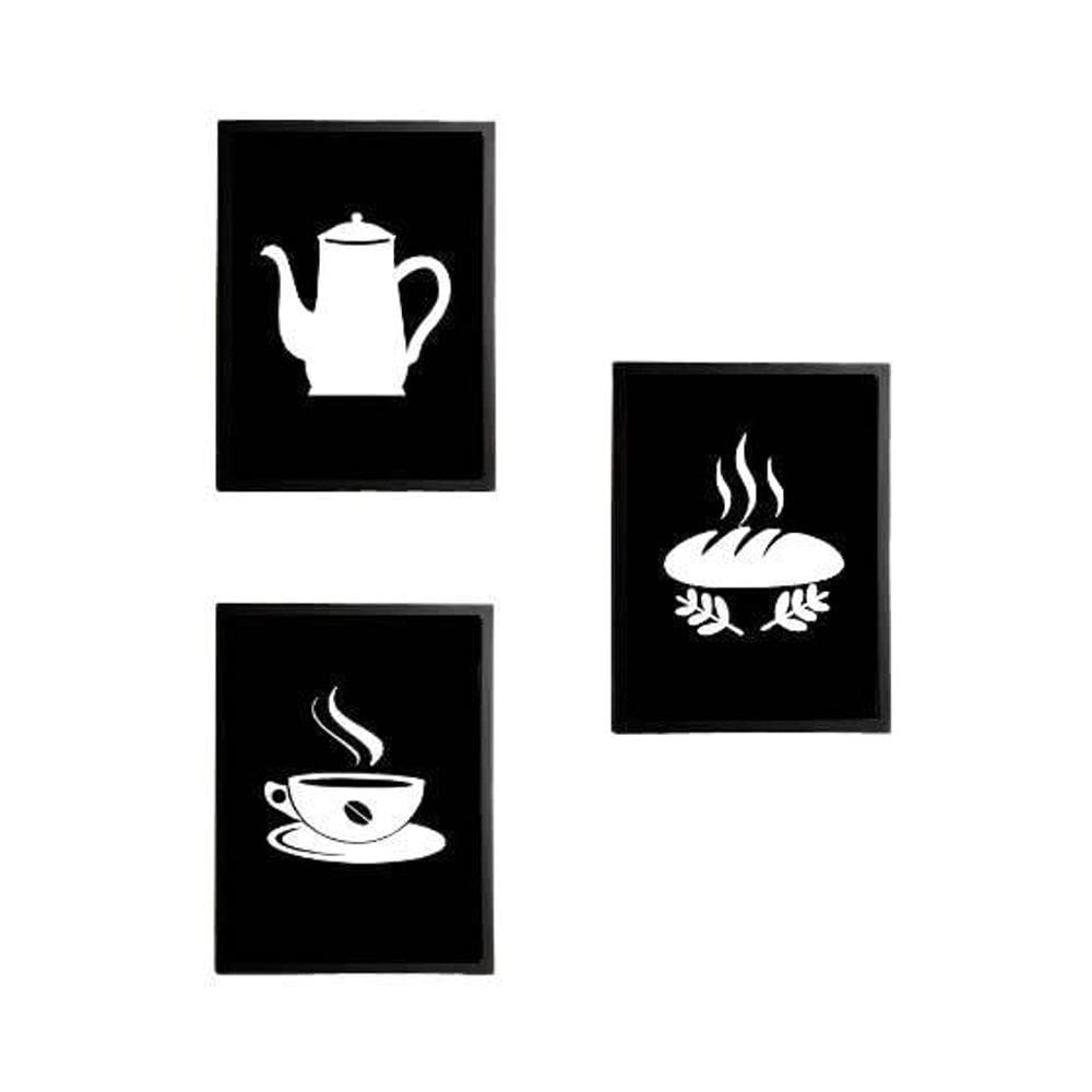 Kit 3 Quadros Decorativos Time To Coffee 20X30Cm