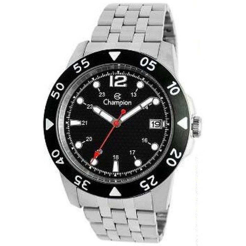Relogio Masculino Champion Prata Fundo Preto CA31319T
