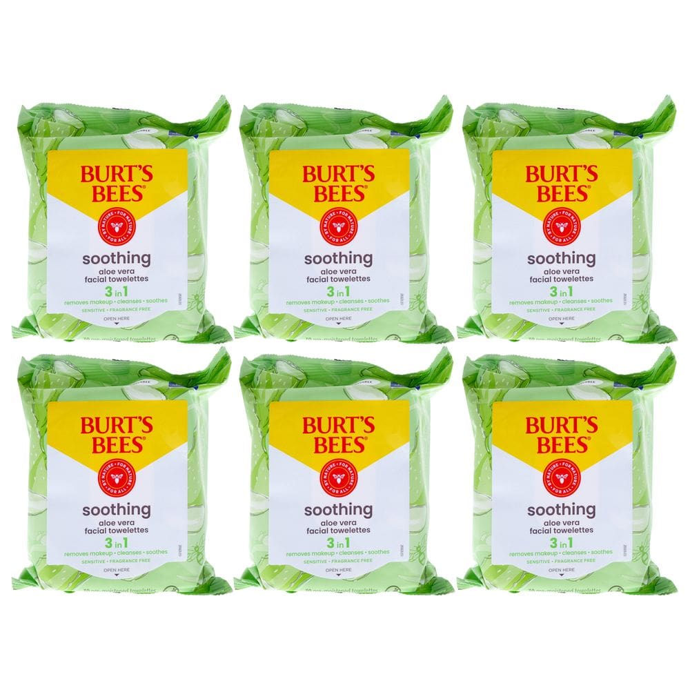 Toalhetes de limpeza facial Burts Bees Sensitive Skin, pacote com 6