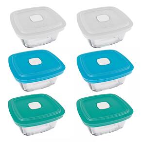 Kit 5 Potes Vidro Marinex Facillita 1L Quadrado Cor diversa