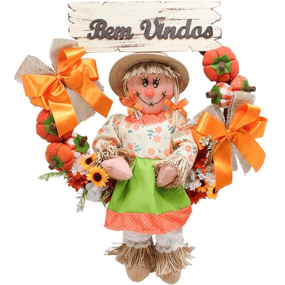 Guirlanda Decoração Festa Junina Caipira Com Abobora De 50cm Menina