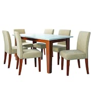 Conjunto Sala de Jantar Mesa Miami 1,60m 6 Cadeiras Trieste Dobuê