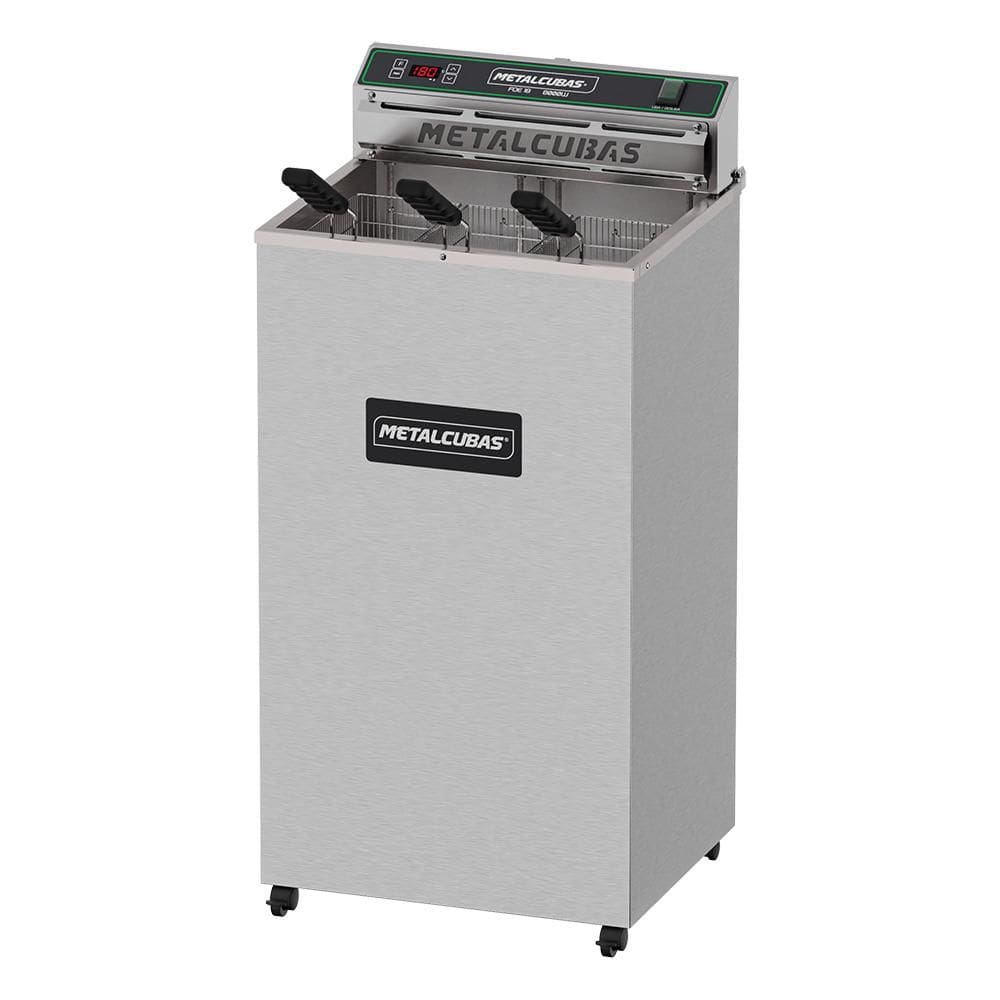 Fritador Elétrico Pedestal 3 Cestos 18l Somente Óleo 8000w Foe 18 p 220v - Metalcubas
