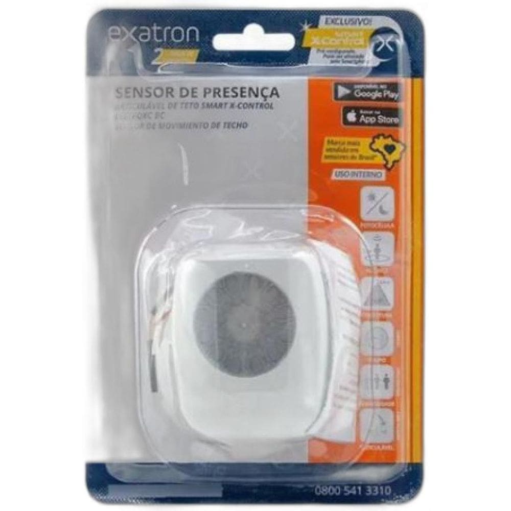 Sensor Presenca Teto Smart X - Control Bivolt - Exatron