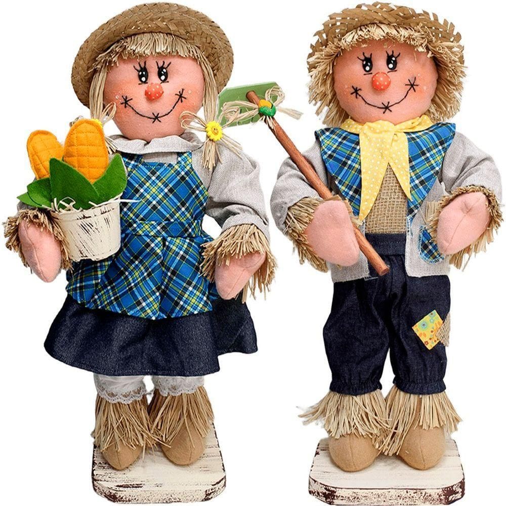 Enfeite Casal Espantalho Decoração Festa Junina Caipira 50cm