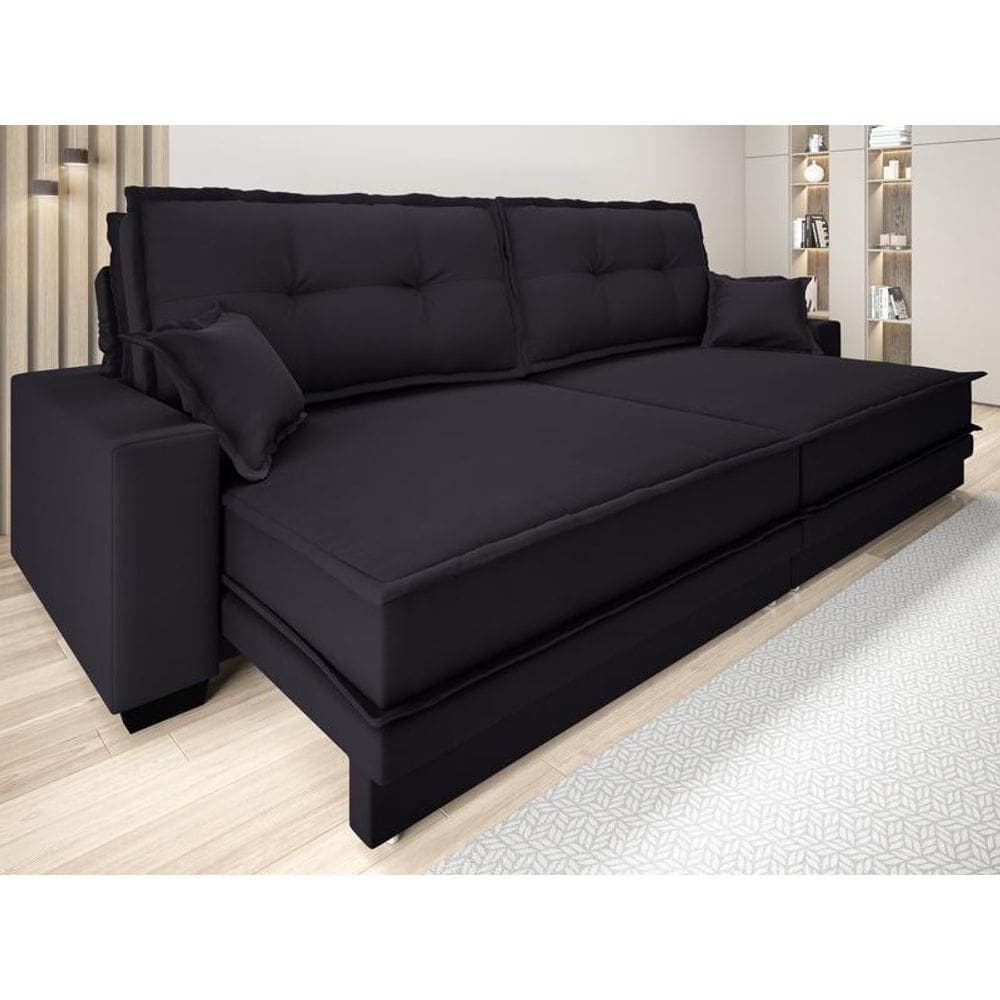 Sofá Palermo 2,80m Retrátil e Reclinável Velosuede - NETSOFAS
