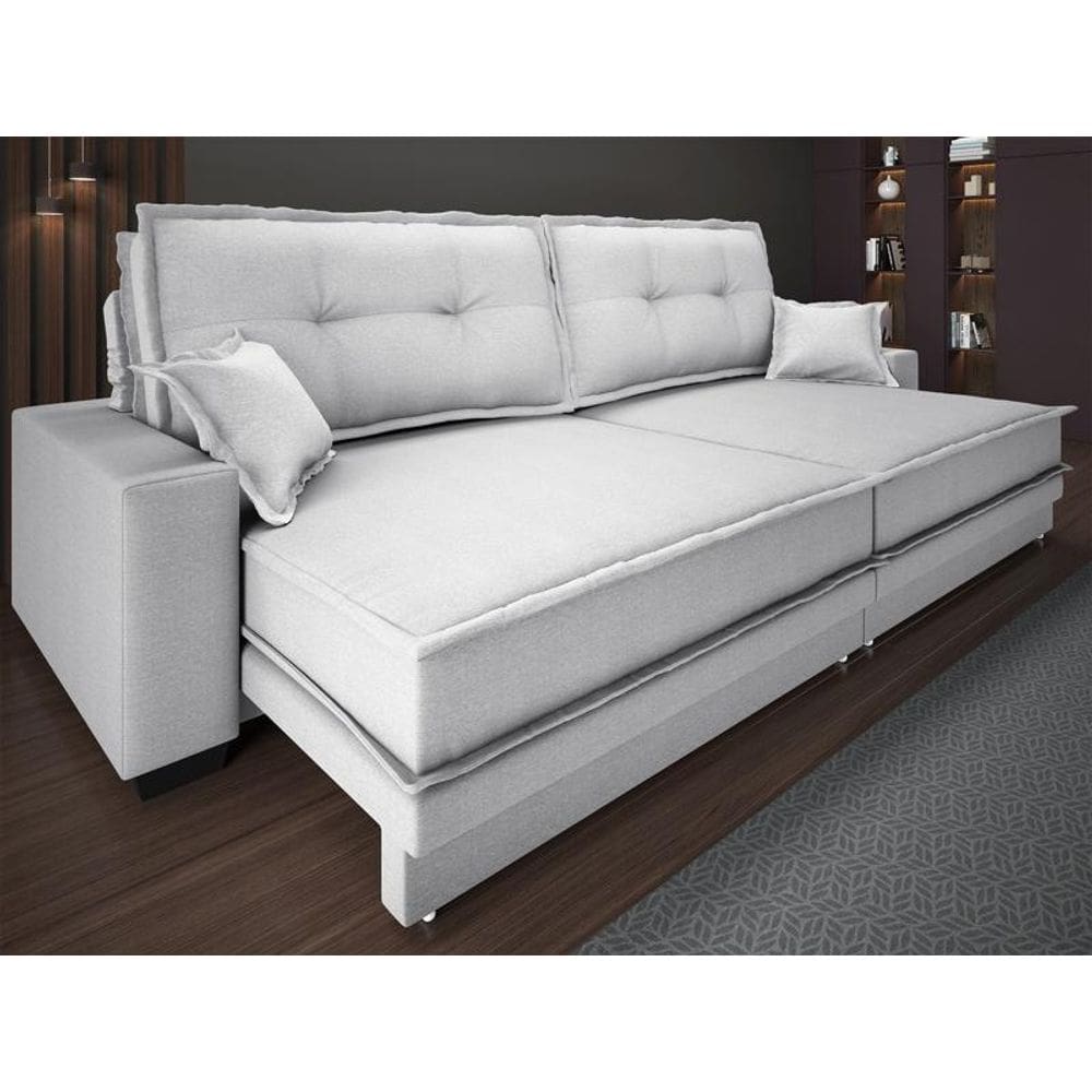 Sofá Palermo 2,20m Retrátil e Reclinável Linho Soft - NETSOFAS