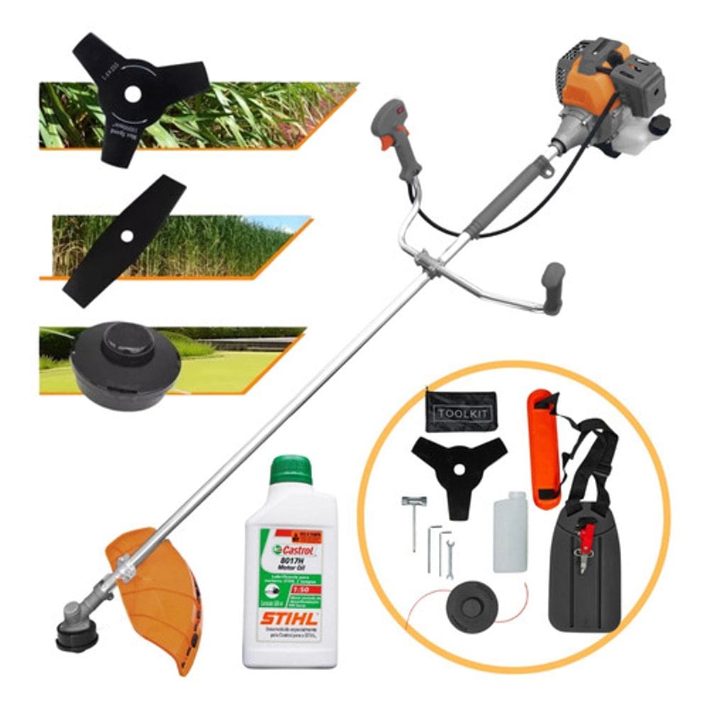 Roçadeira Cortador De Grama Lateral Tekna Rl520 + Oleo Stihl