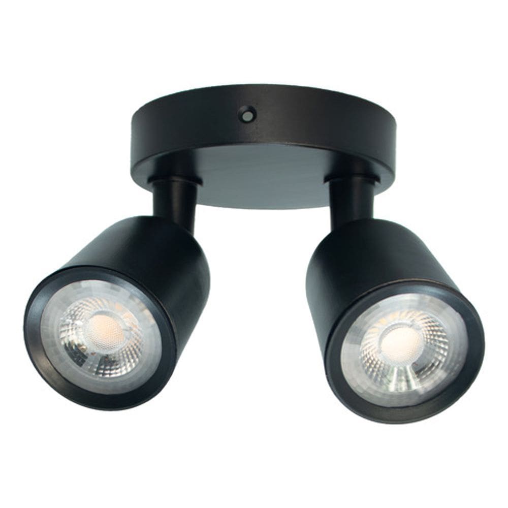 Spot Duplo Preto De Sobrepor Com Led Amarelo Inspire
